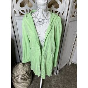 FRESH PRODUCE Sweater Medium Large Neon Green Top Hoodie Comfy Athleisure